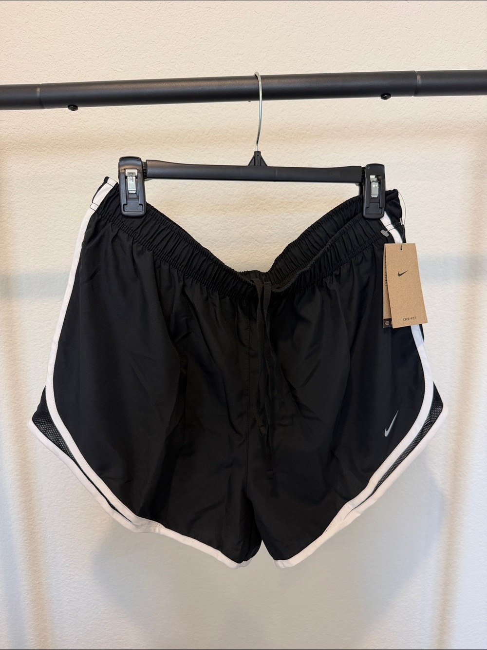 Nike Black Women's Running Shorts with White Piping